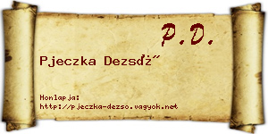 Pjeczka Dezső névjegykártya